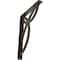 Ekena Millwork Versailles Wrought Iron Bracket, (Single center brace), Antiqued Brass 1 1/2"W x 10"D x 12"H BKTM01X10X12SVEABS - alternate 1